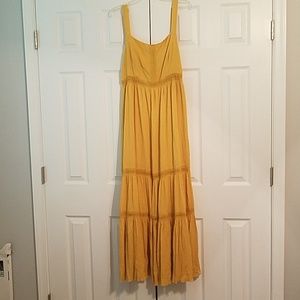 Altar'd State Mustard Yellow Long Maxi Dress NWOT